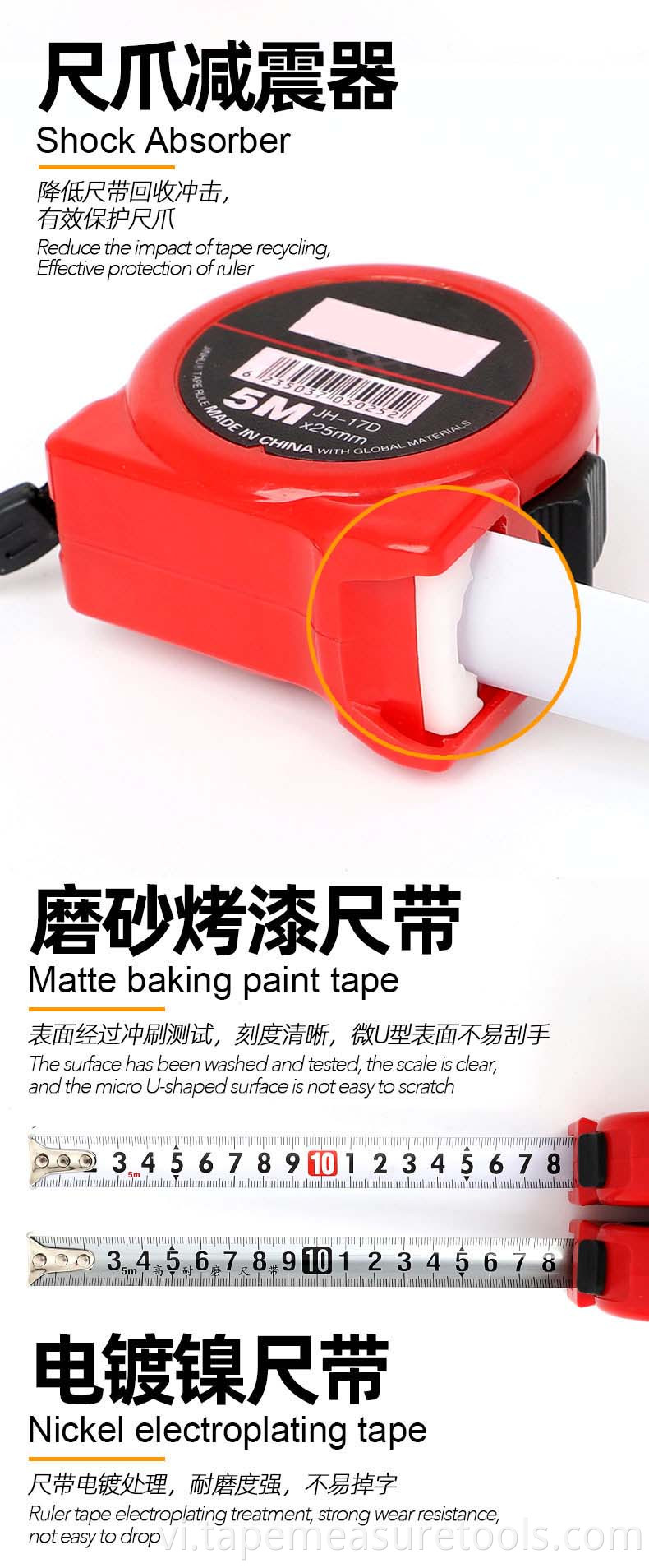 Probon Red Series 3M5M7.5M10m Thước dây thép Logo tùy chỉnh